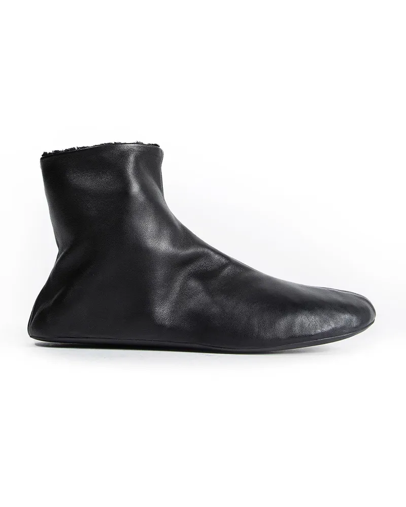 The Row Stella Shearling Ankle Boots Black