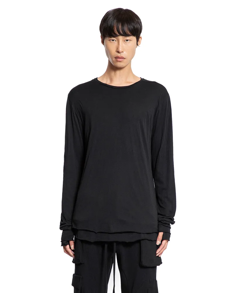 THOM KROM Cotton Jersey Long Sleeve T-Shirt Black