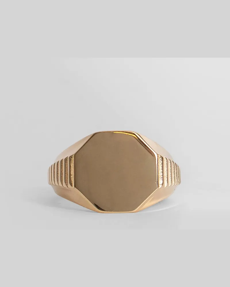 Emanuele Bicocchi Gold-Plated Signet Ring Gold