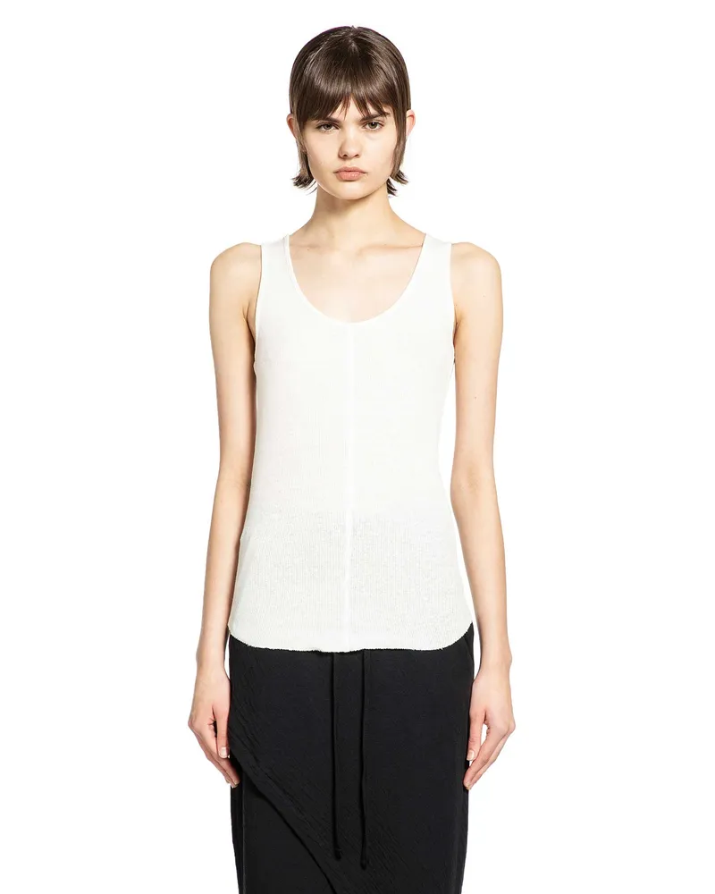 THOM KROM Long Rib Tank Top Off-white