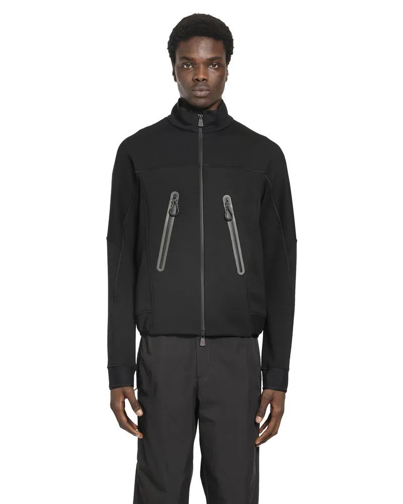 Moncler Logo Zip-Up Sweatshirt Black