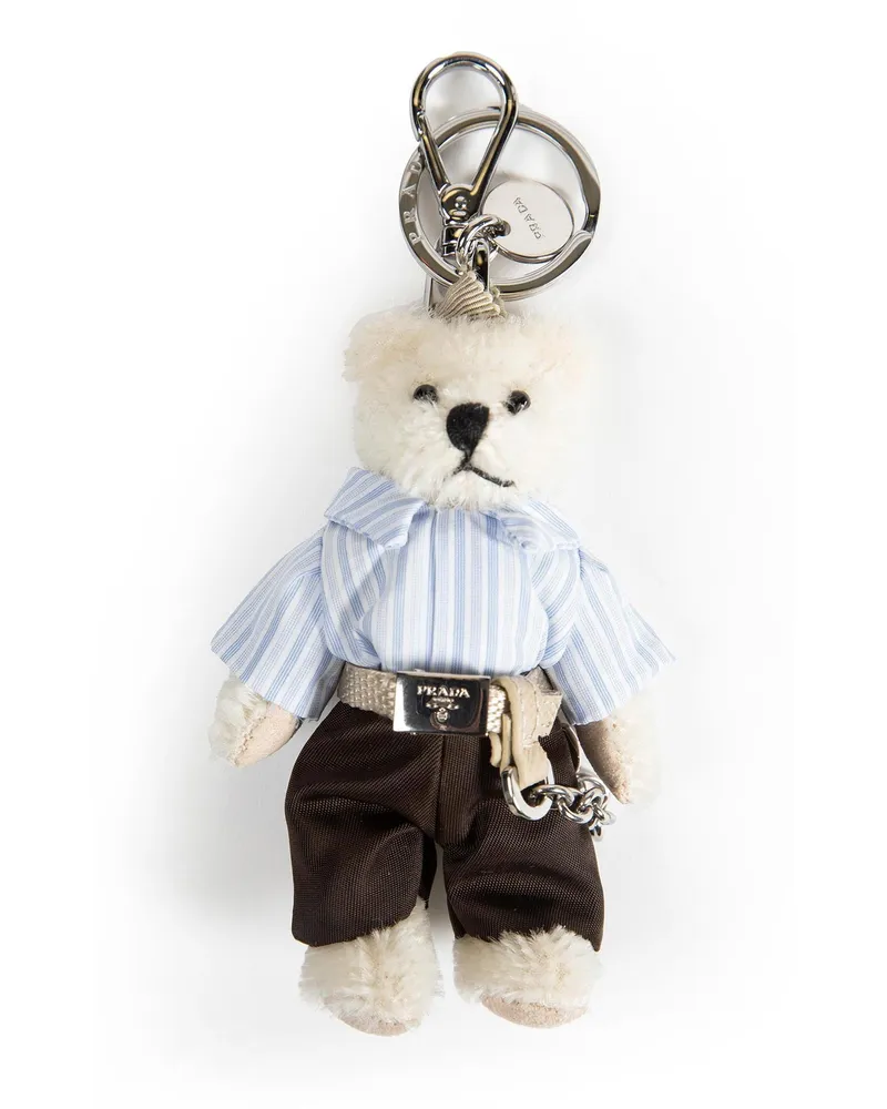 Prada Teddy Keychain Charm White