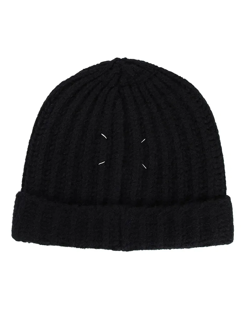 Maison Margiela Berretto in lana a 4 punti Black