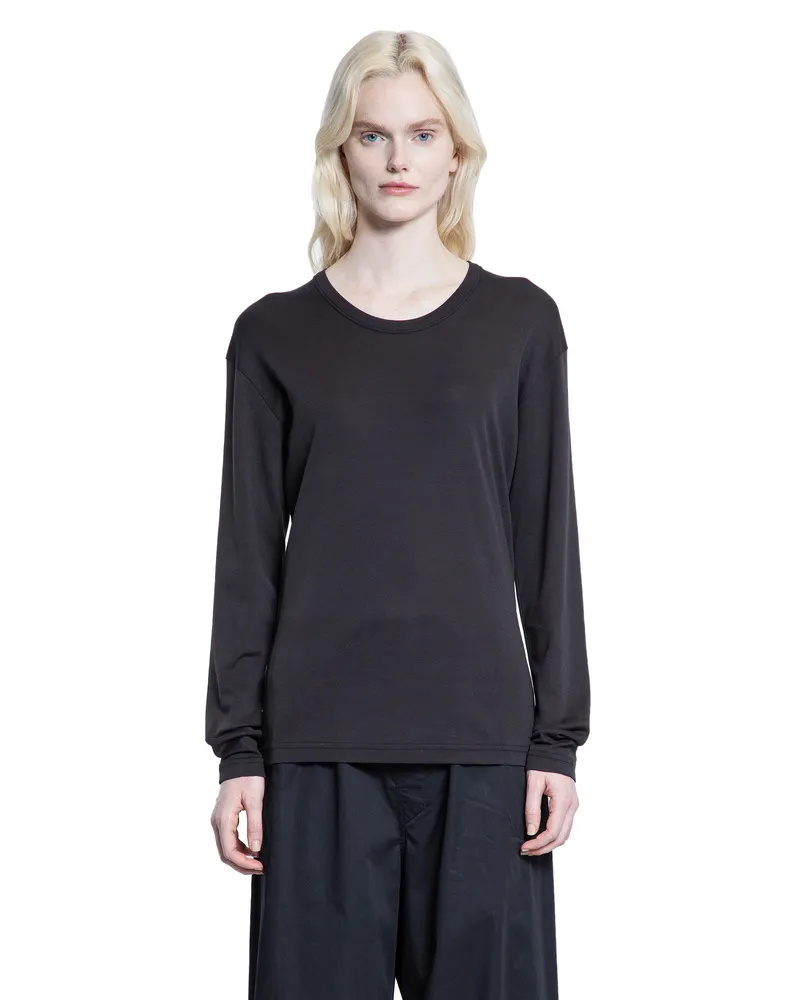 Christophe Lemaire Rib Long Sleeve Top Black