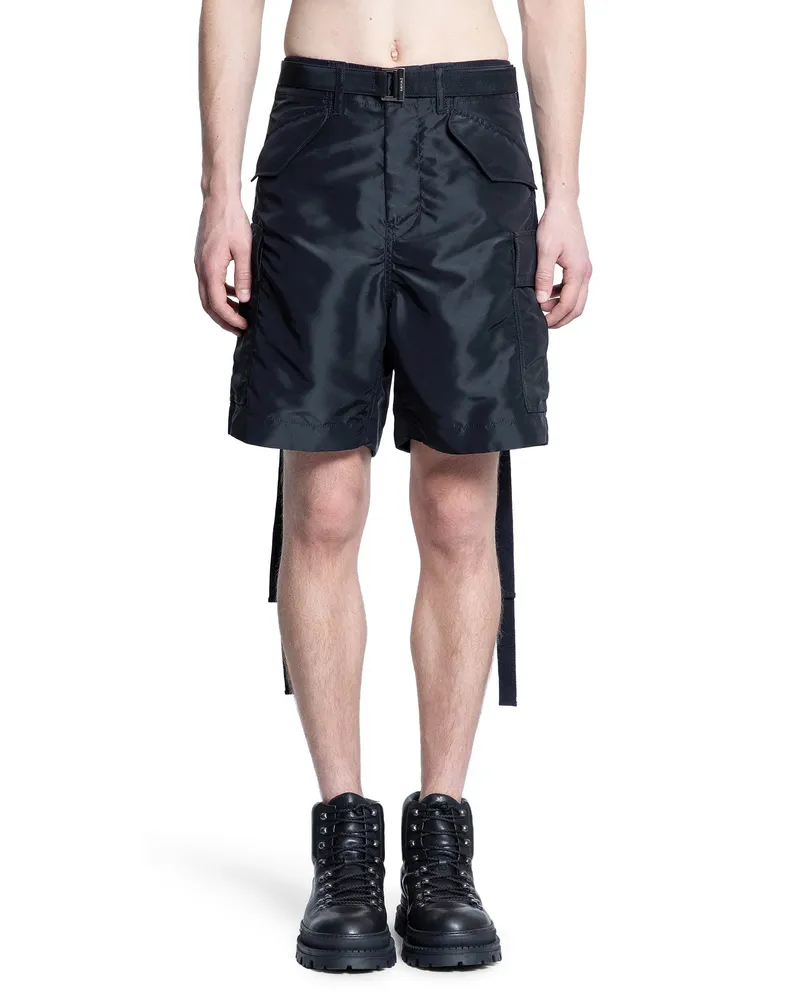 Sacai Pantaloncini in nylon Black