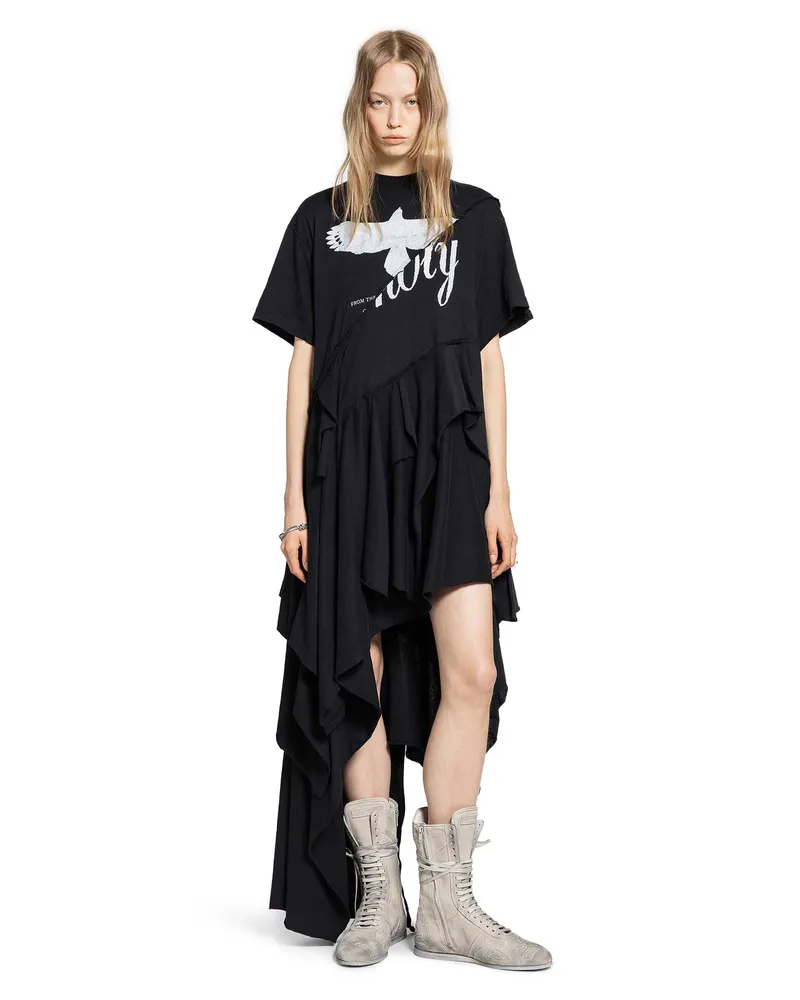 Ann Demeulemeester Guusta Long High Comfort Deconstructed Dress Black