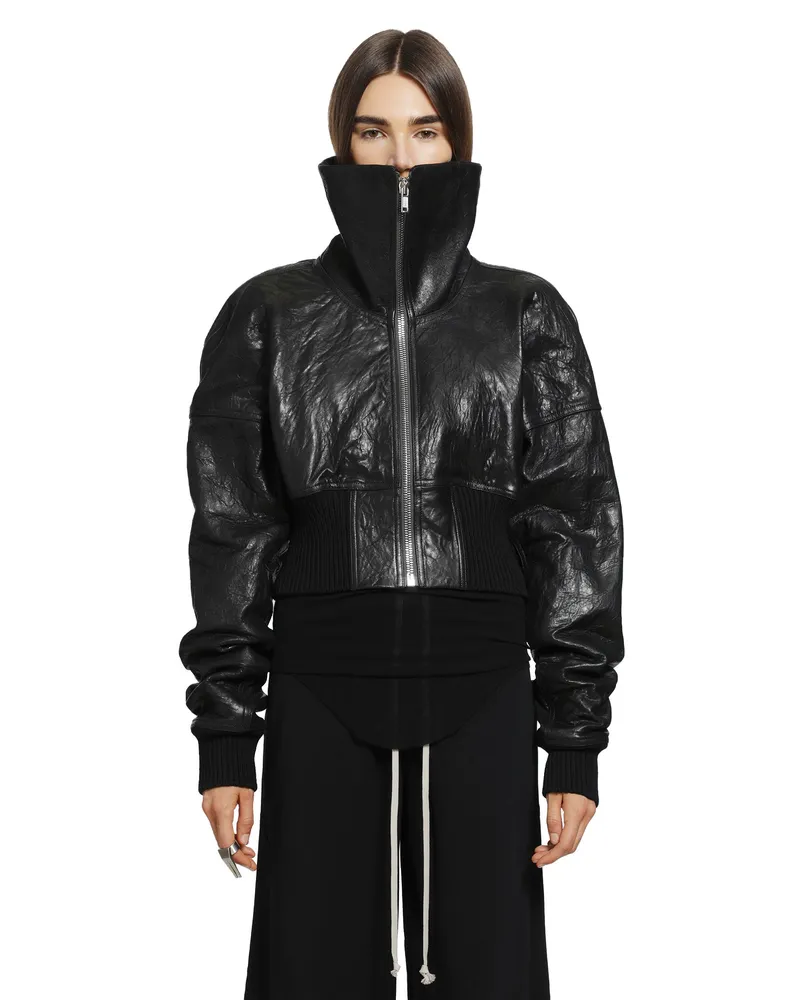 Rick Owens Tower Dracuflight Cropped Bomber Black