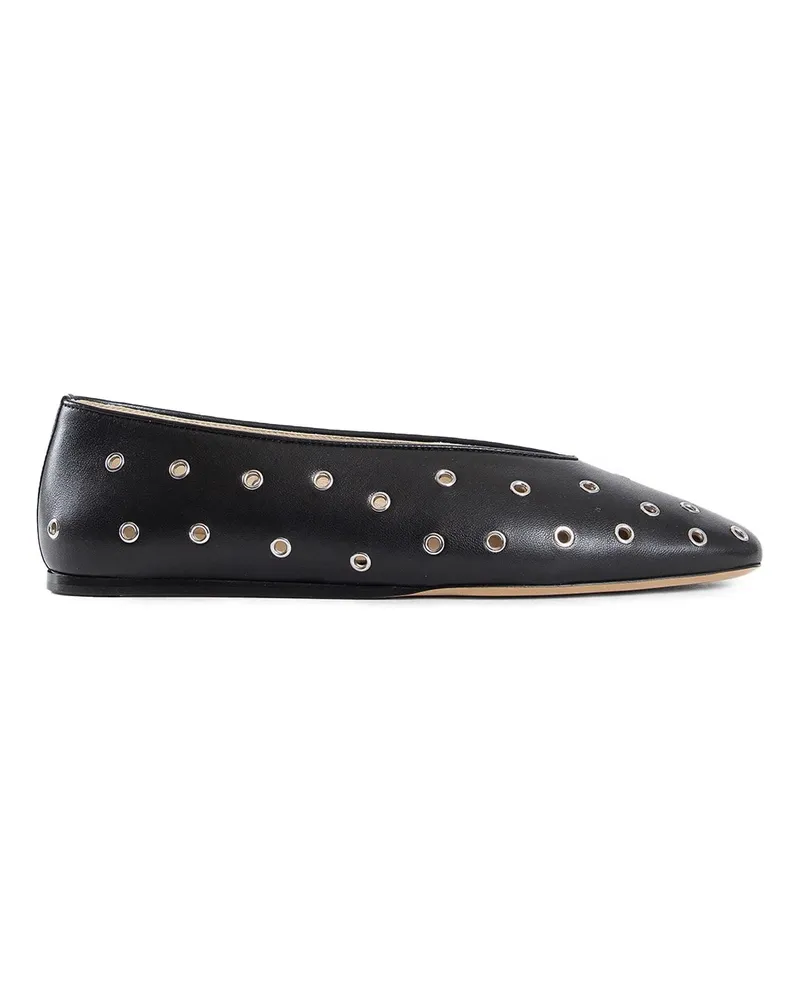 Le Monde Béryl Eyelet Leather Regency Slippers Black