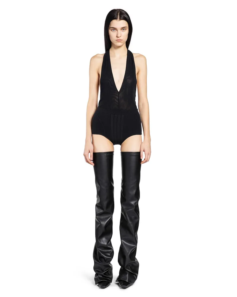 ATTICO Strech Tulle Bodysuit Black