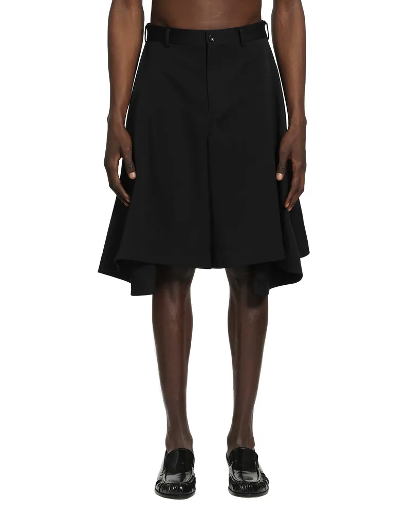 Comme des Garçons Peplum Wool Shorts Black