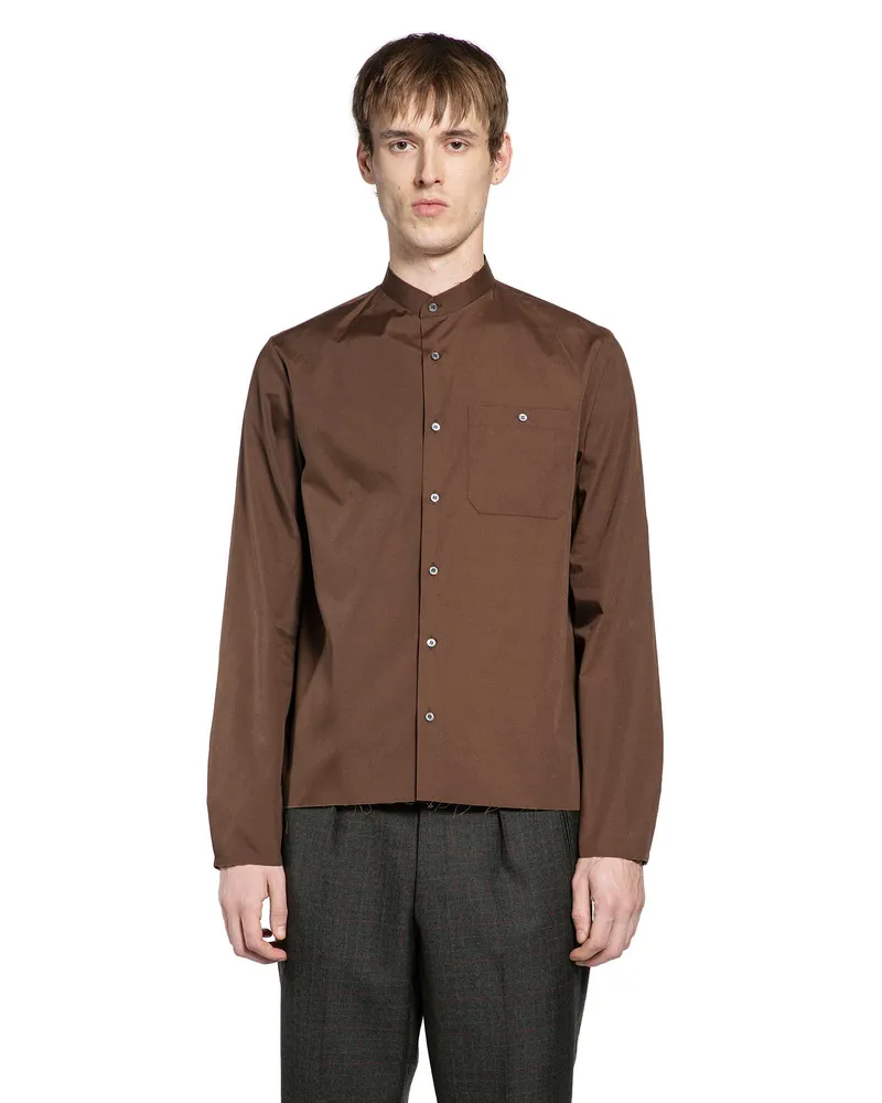 Prada Cotton Blend Shirt Brown