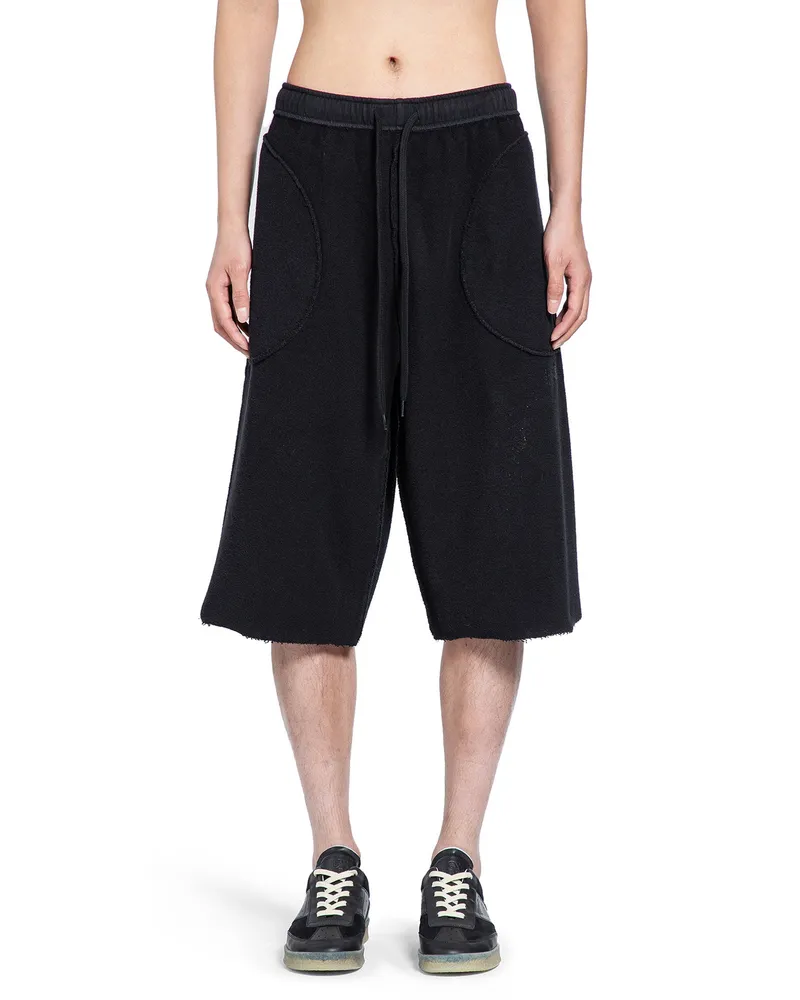 Maison Margiela Inside-Out Cotton Jersey Sweatshorts Black