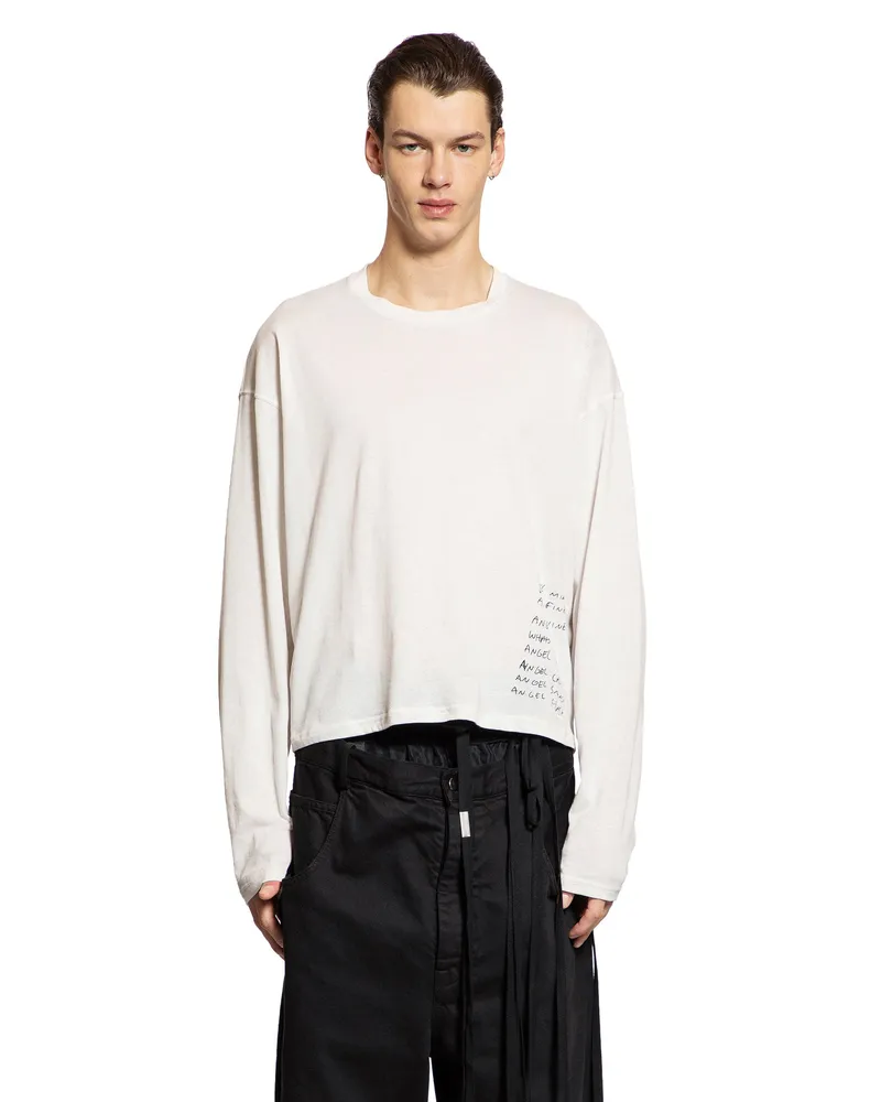 Ann Demeulemeester Emil ''Bike'' Print Long Sleeve T-Shirt White
