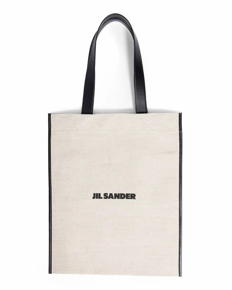 Jil Sander Stampa Dig Border Book Tote Beige