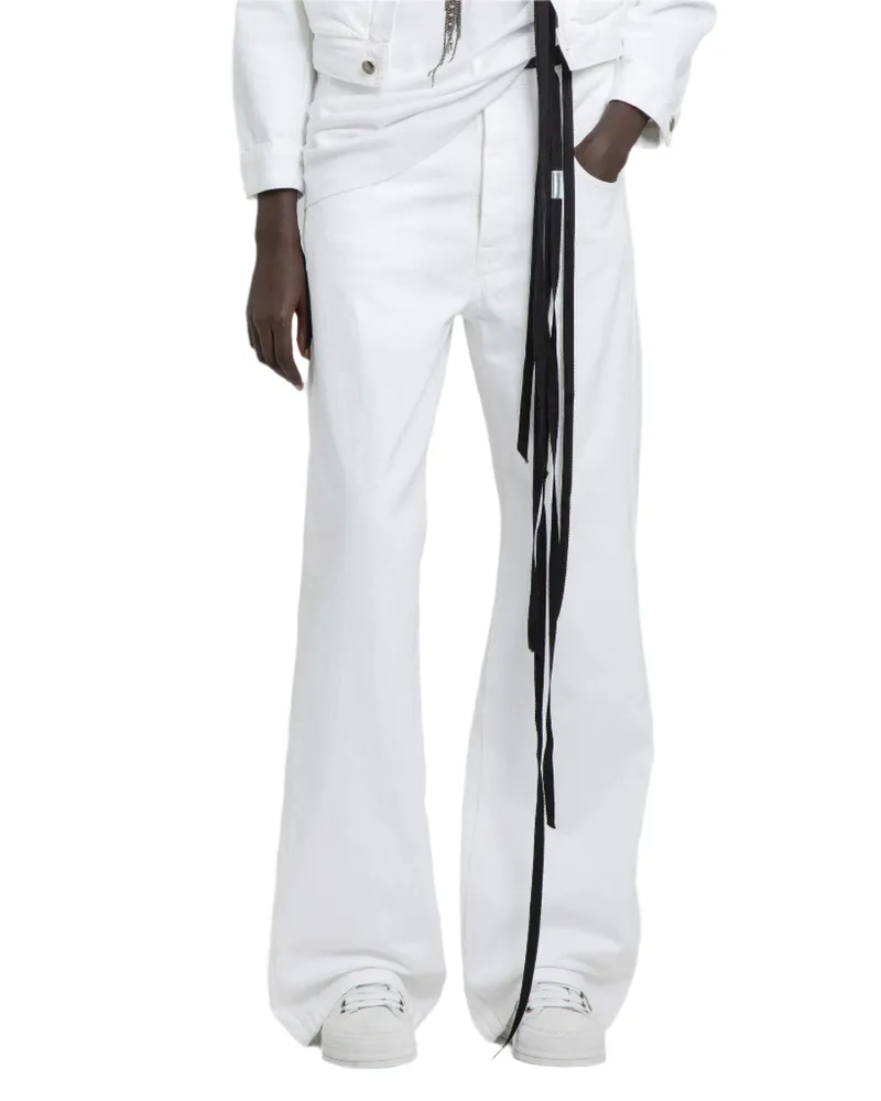 Ann Demeulemeester Claire 5 Pockets Comfort Denim Trousers White