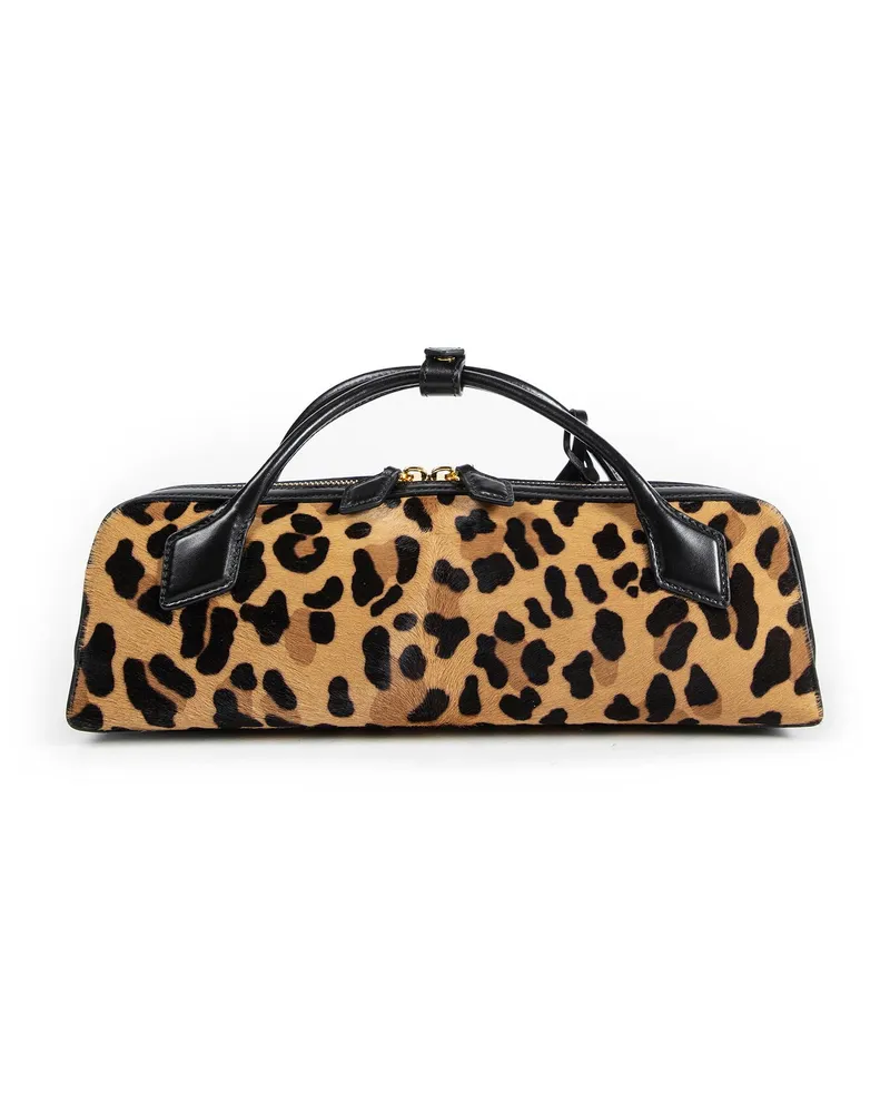 Alaïa Teckel Clutch in Leopard Calf Hair Brown