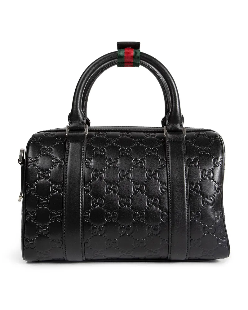 Gucci GG Emblem Small Leather Duffle Bag Black
