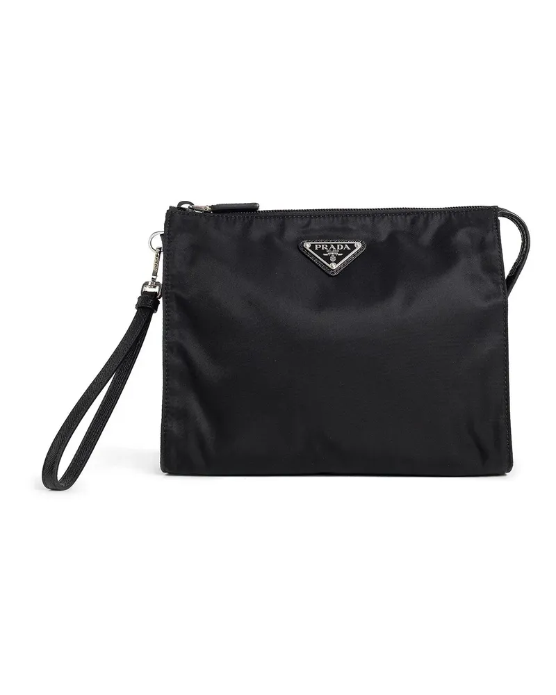Prada Re-Nylon and Saffiano leather necessaire Black