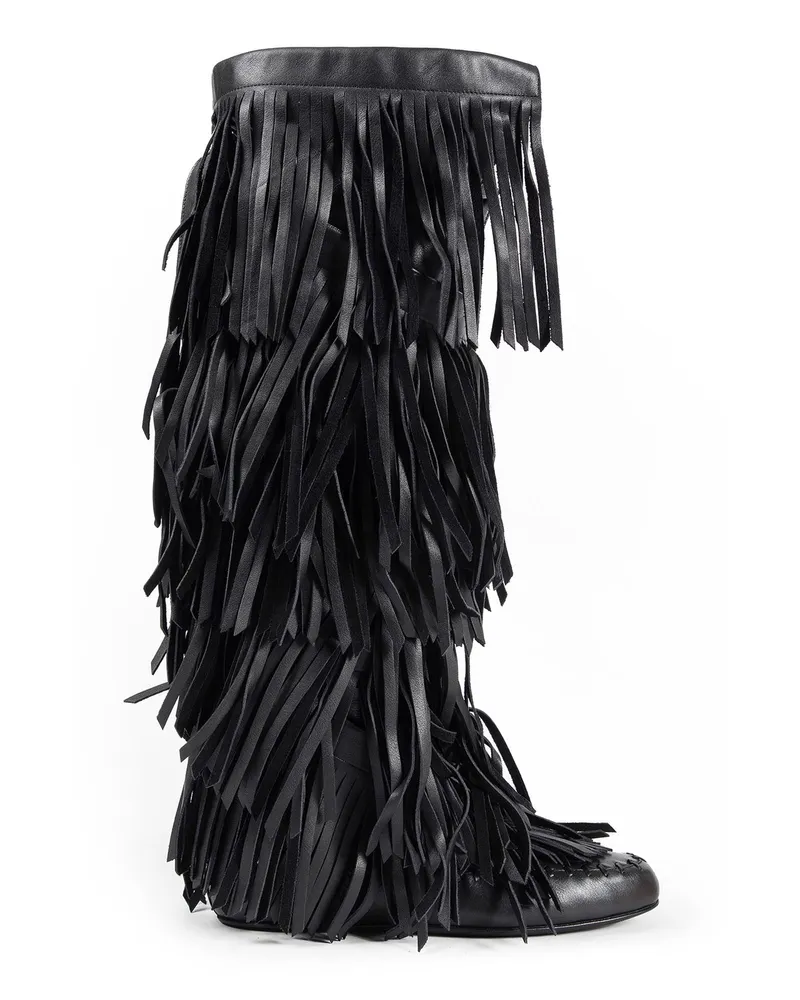 Ann Demeulemeester Aala Soft Fringe Boots Black