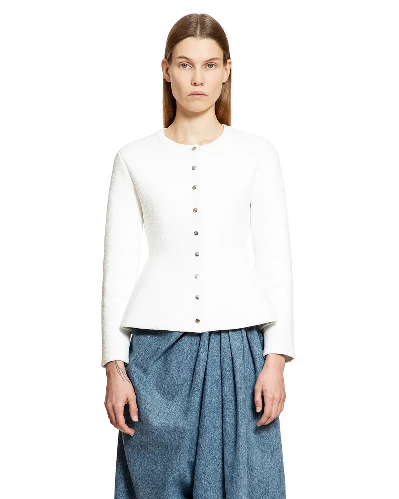 Loewe Cardigan in Viscosa Cotone Seta White