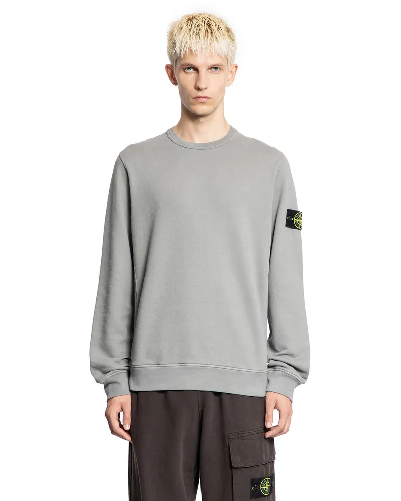 Stone Island 6100028 Brushed Organic Cotton Fleece Sweatshirt Grey