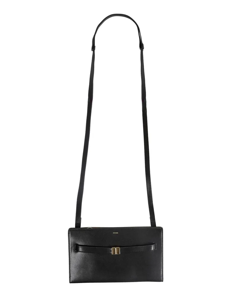 Totême Belted Leather Crossbody Bag Black