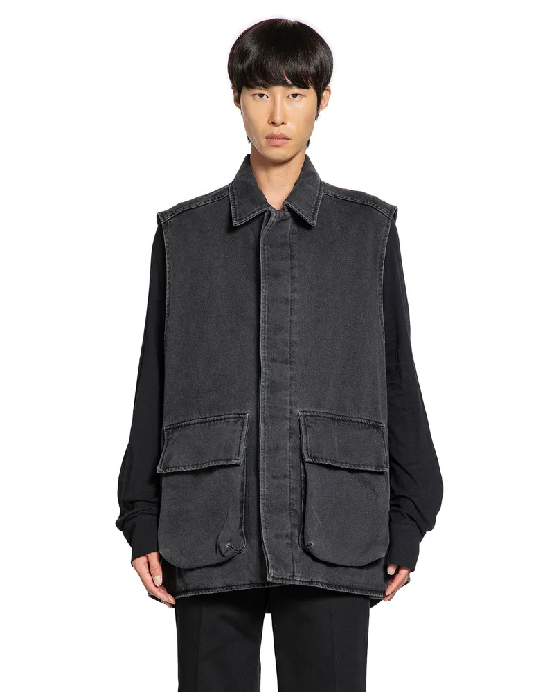 Ann Demeulemeester Vilken Sleeveless Cargo Overshirt Grey