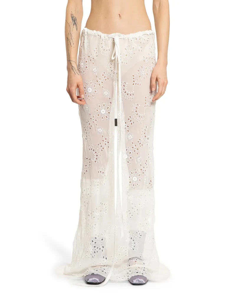 Ann Demeulemeester Sheila Long Bias Skirt Off-white