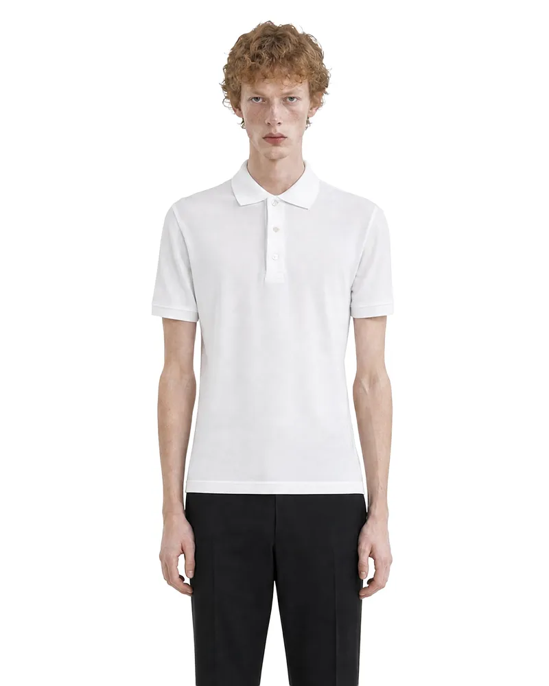 Tom Ford Piqué Short Sleeve Polo Shirt Off-white