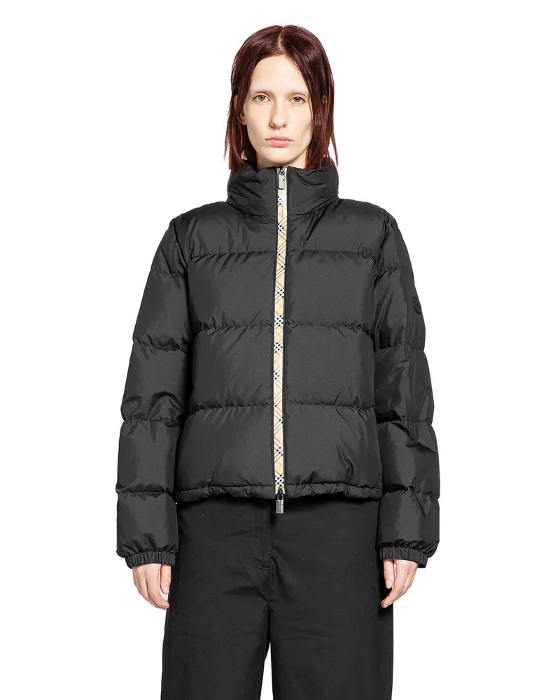 Burberry Check Trim Ambleside Puffer Jacket Black