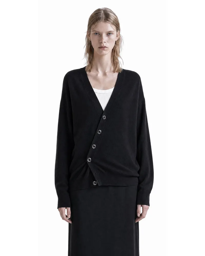 Christophe Lemaire Relaxed Twisted Cardigan Black
