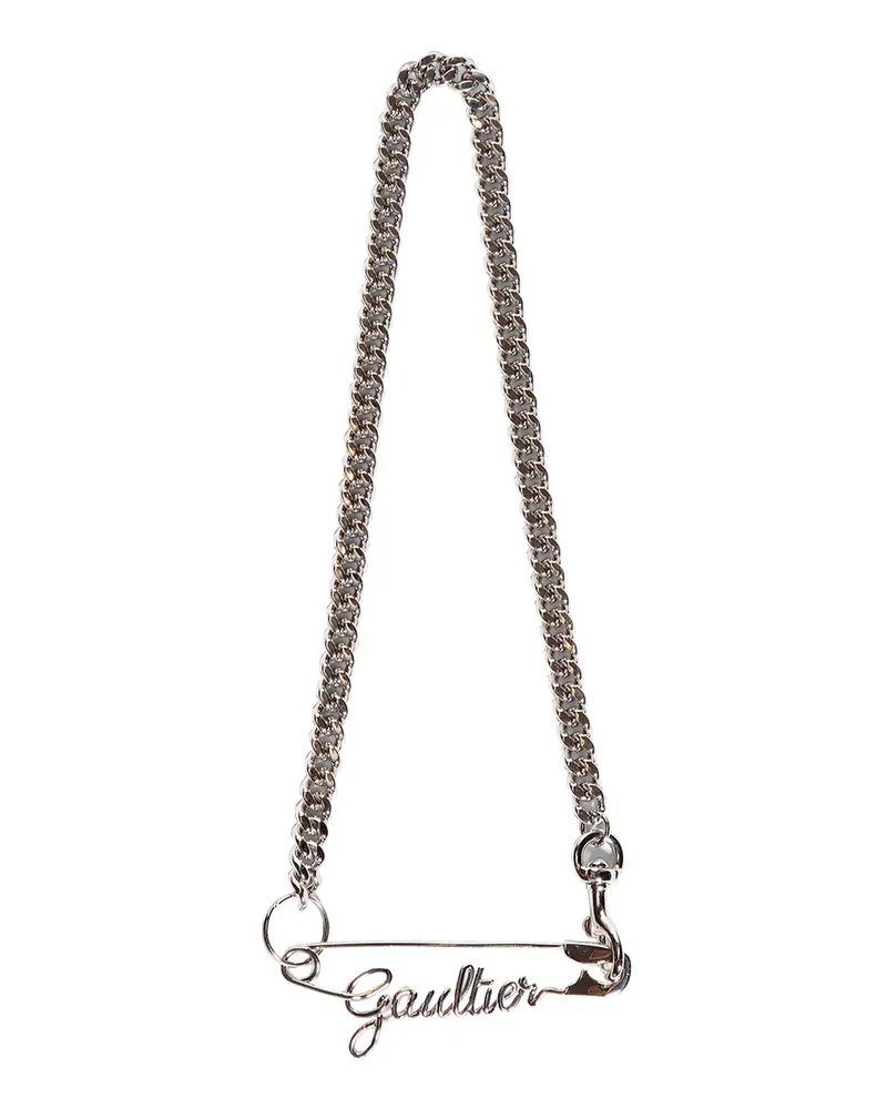 Jean Paul Gaultier Safety Pin Necklace Silver