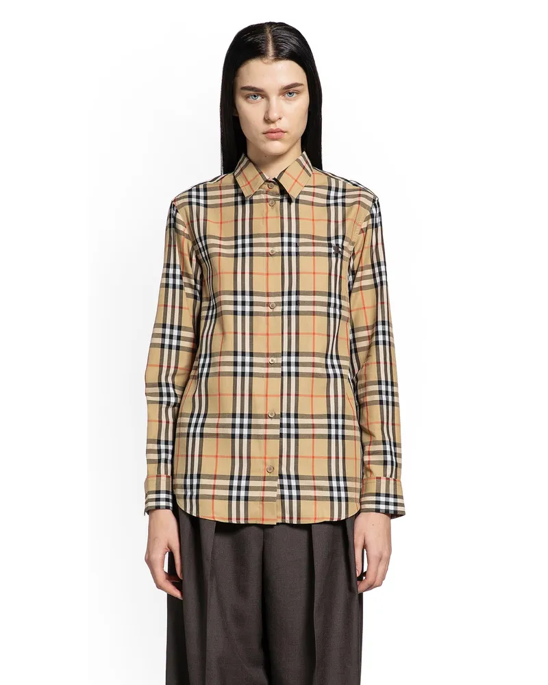 Burberry Check Cotton Shirt Beige