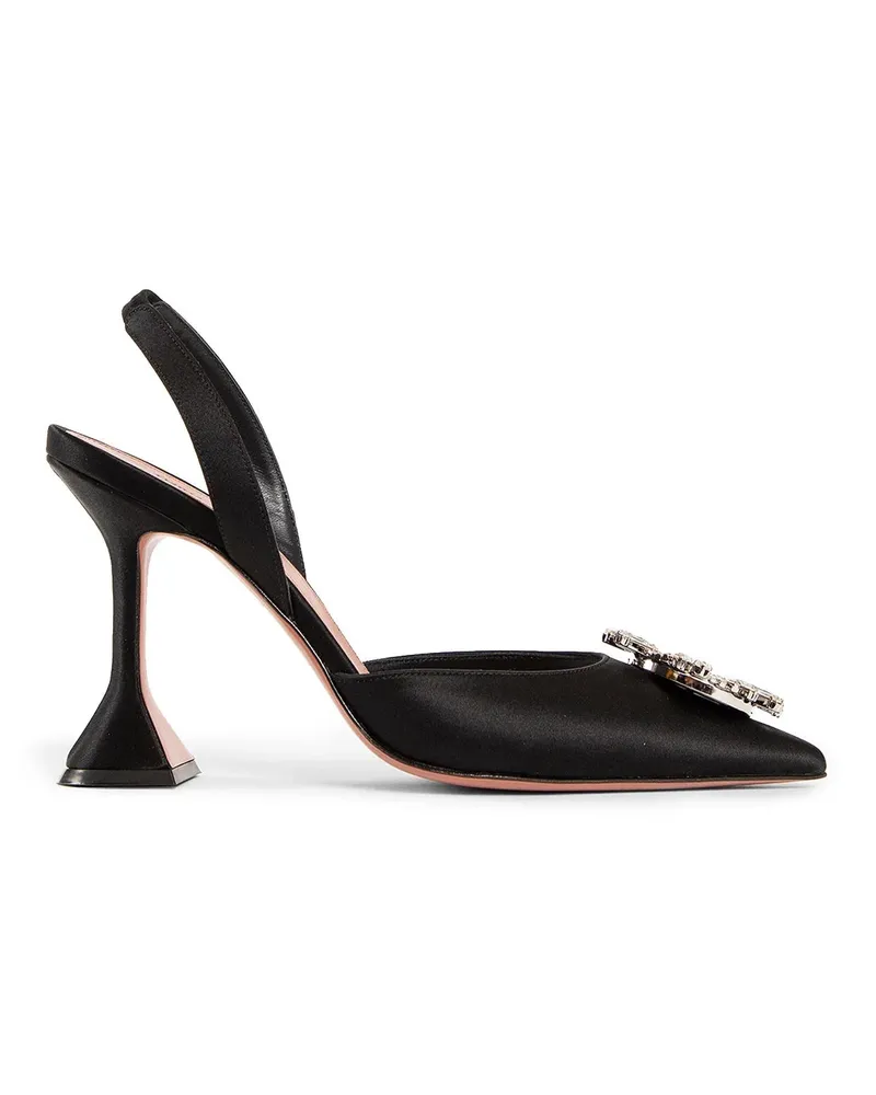 Amina Muaddi Décolleté Slingback in raso Begum 95 Black