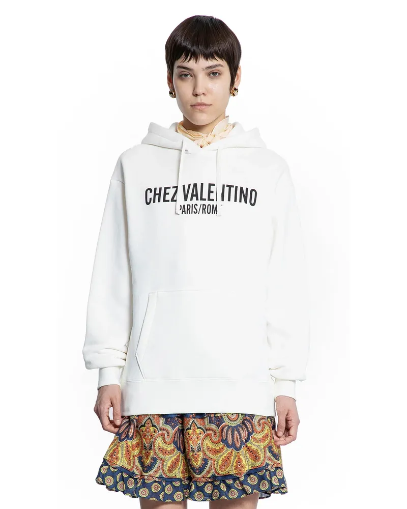 Valentino Garavani Chez  Cotton Hoodie White