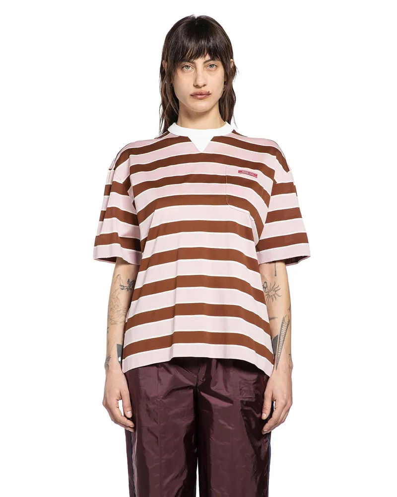 Prada Bayadère Pocket T-Shirt Pink