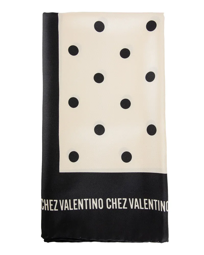 Valentino Garavani Chez  Silk Scarf Black&white