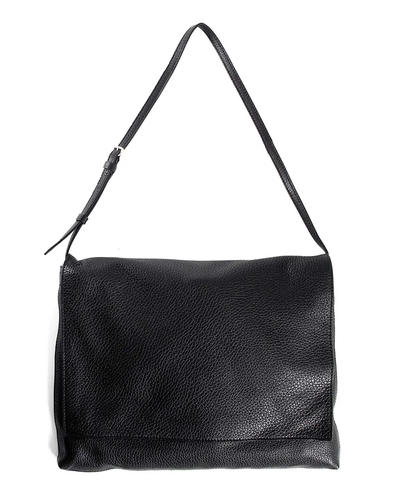 The Row Nan Shoulder Bag in Leather Black