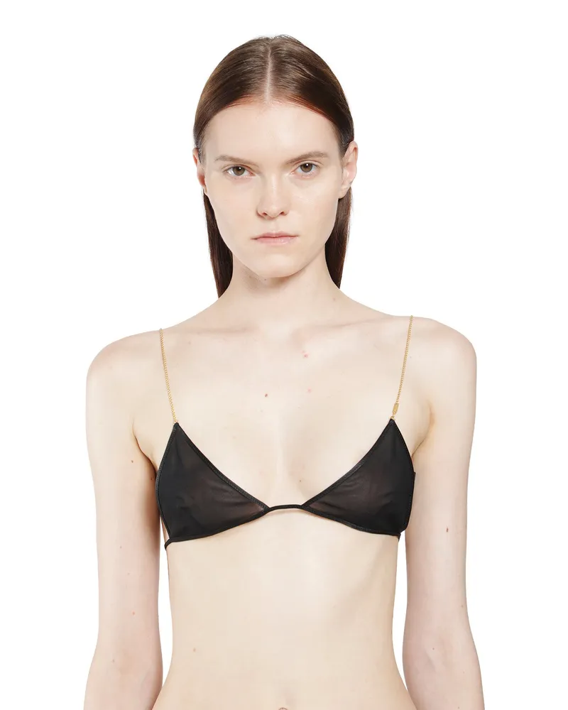 Saint Laurent Silk Bra Black