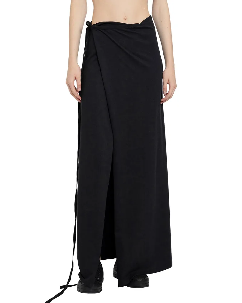 Ann Demeulemeester Marlene Long Wrap Skirt Black