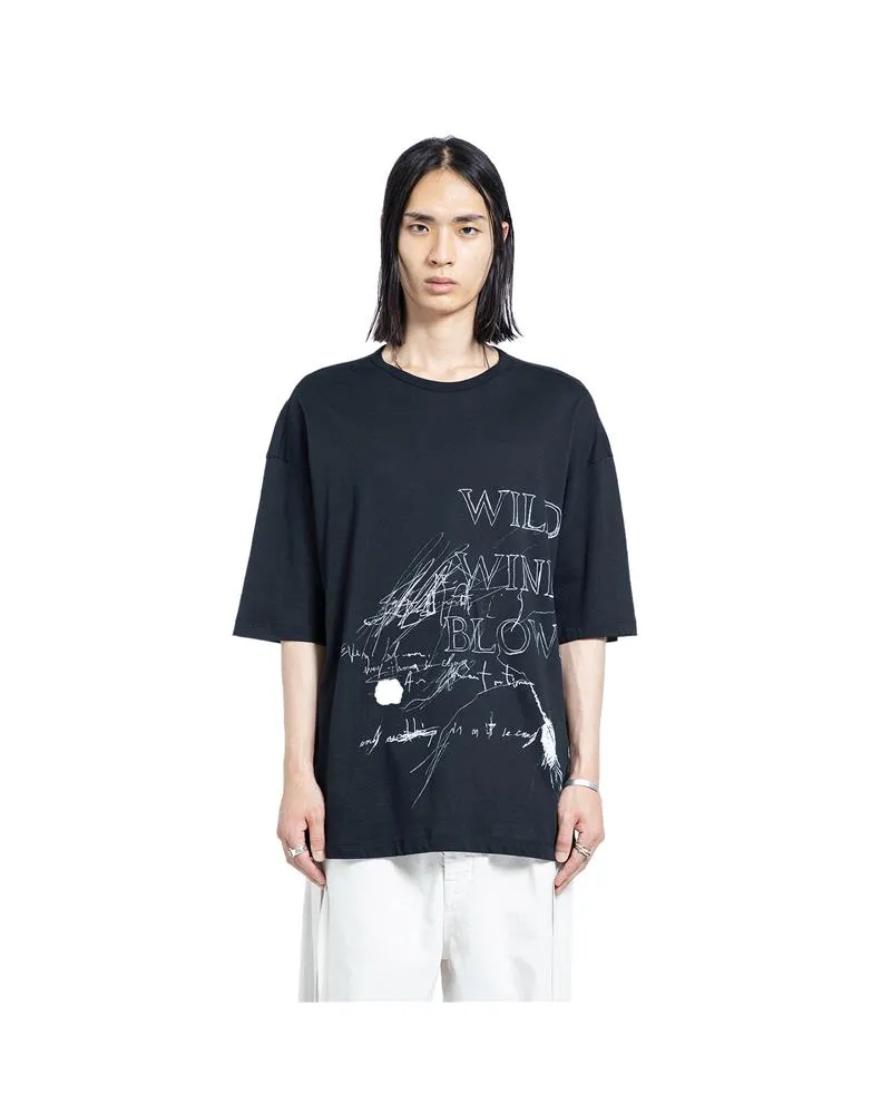 Ann Demeulemeester Dieter ''Wild Wind Blows'' High Comfort T-Shirt Black