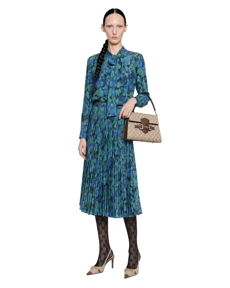 Gucci Flora Lavallère Shirt Blue