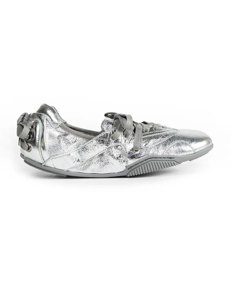 Acne Studios Lace-Up Leather Shoes Silver