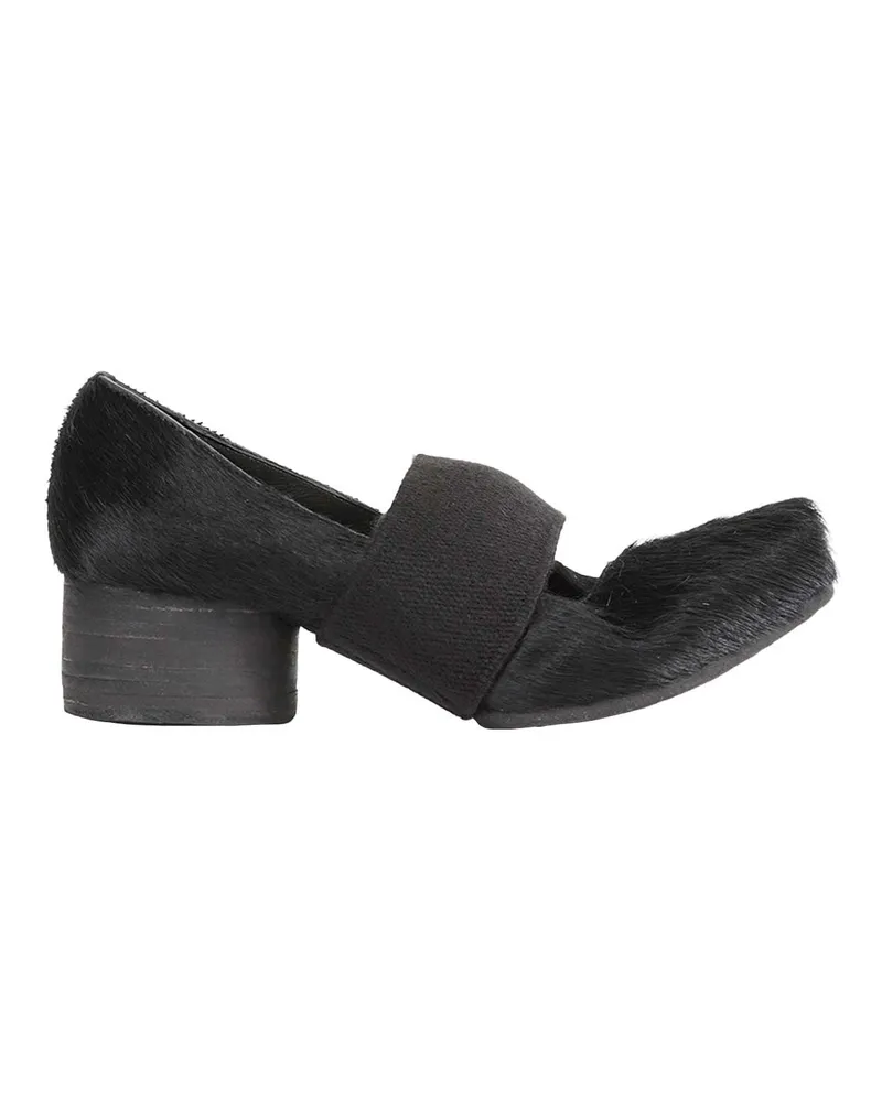 Uma Wang Calf Hair Heeled Ballerinas Black