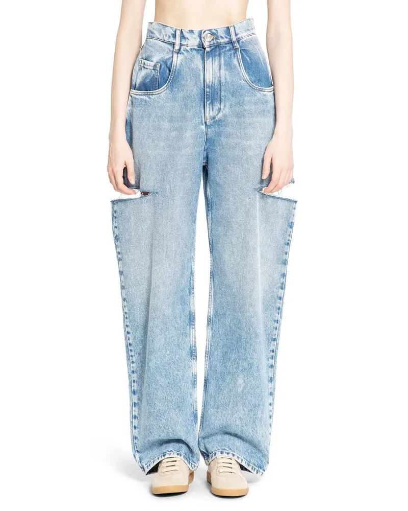 Maison Margiela Denim Jeans With Slash Details Blue