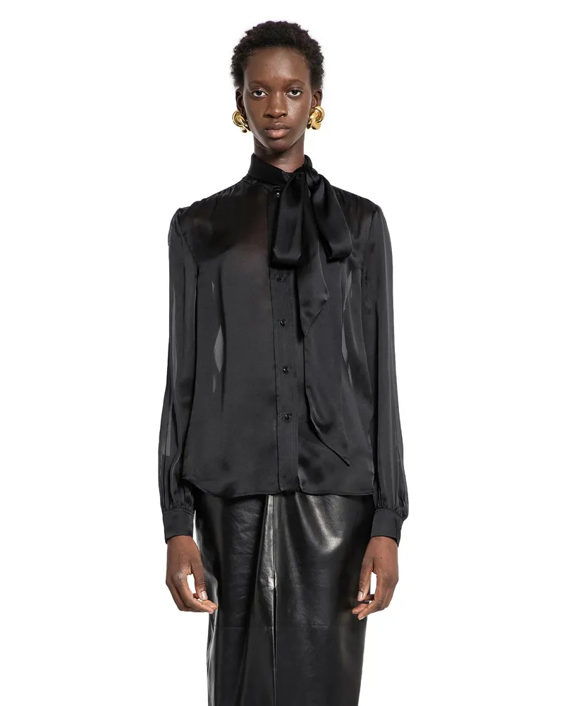 Saint Laurent WOMAN BLACK SHIRTS Black