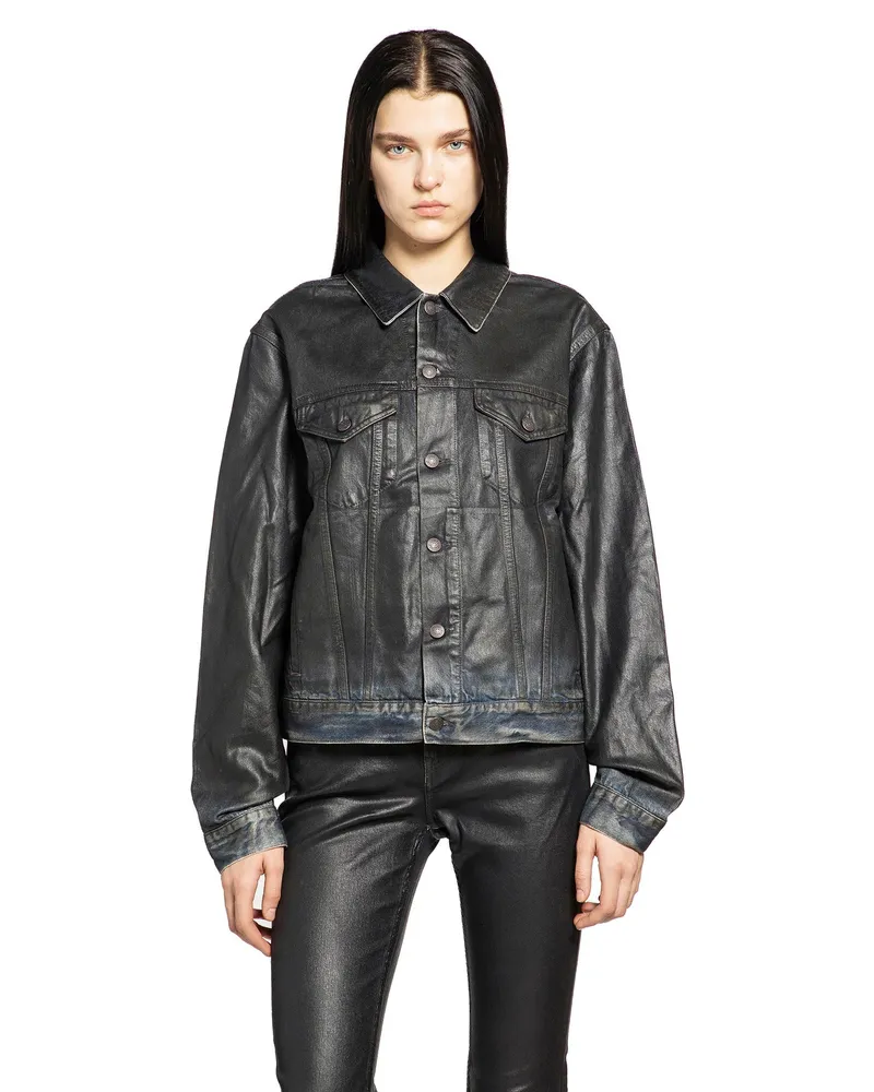 Acne Studios Coated Denim Jacket Black
