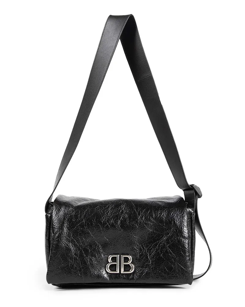 Balenciaga Monaco Flap Messenger Bag Black