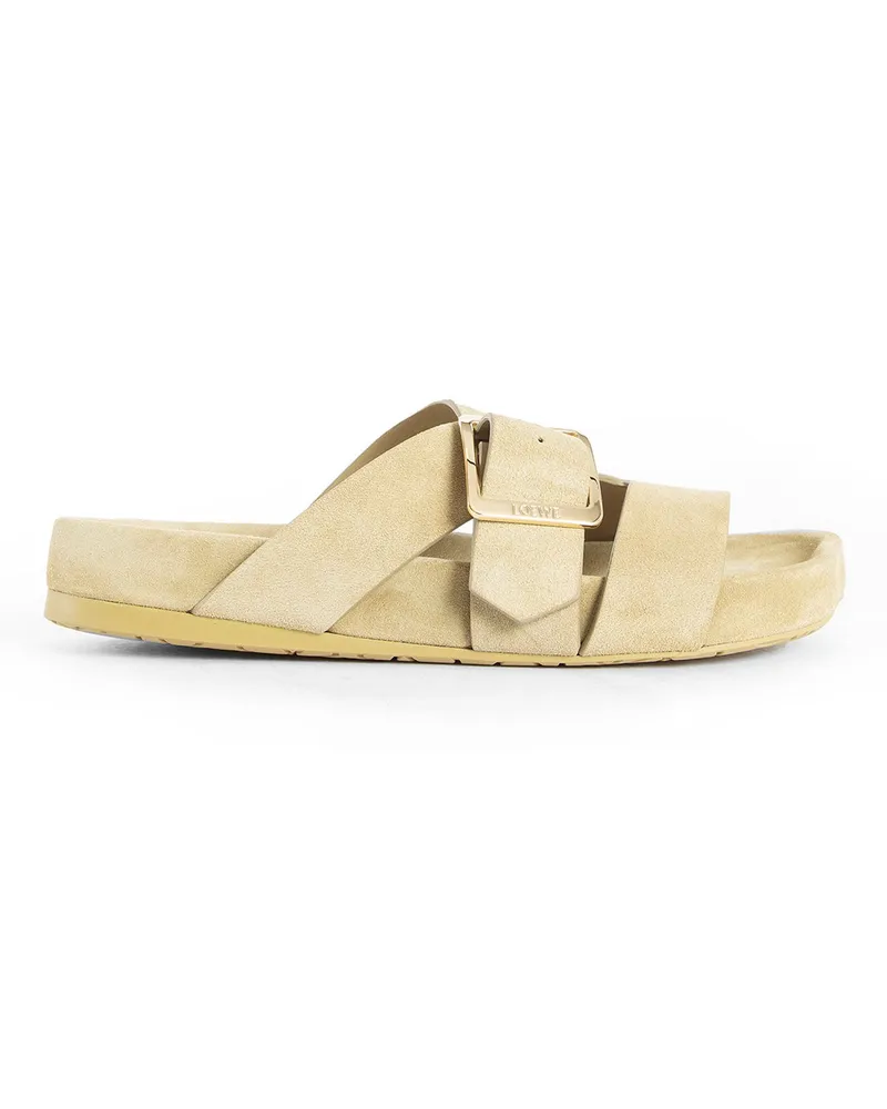 Loewe Easy Buckle Slides Beige