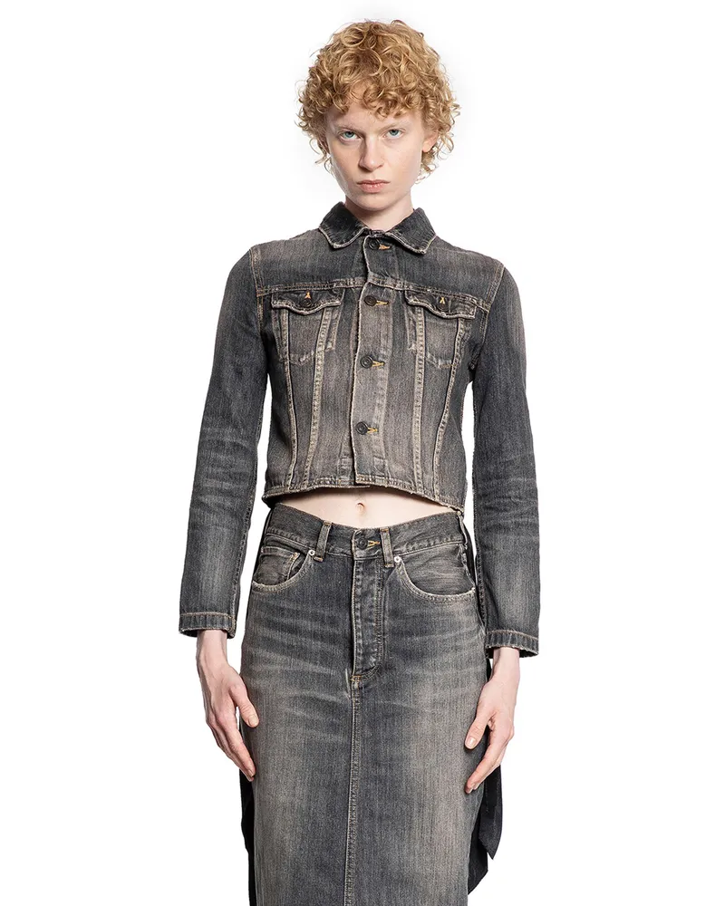 Balenciaga Lace-Up Jacket in Denim Grey